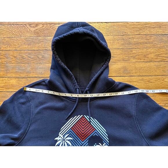 HURLEY Navy Geometric/Floral Print Heavyweight Hoodie Mens sz L - Picture 8 of 10